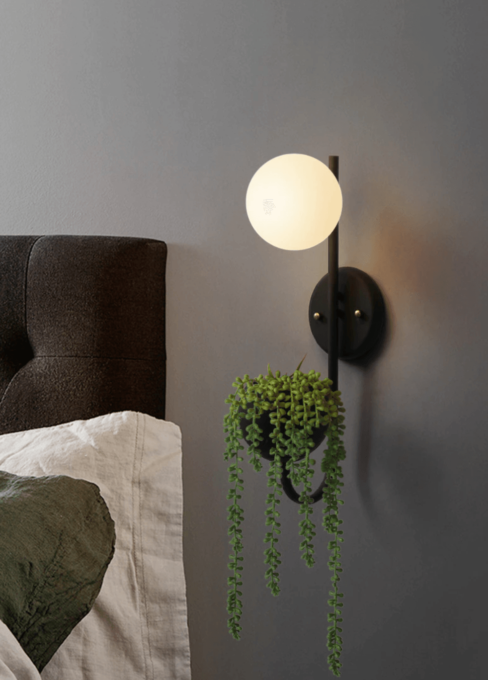 Round Wall Lamp & Planter