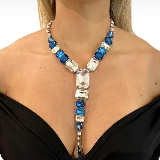 Queen Luxury Crystal Blue Necklace