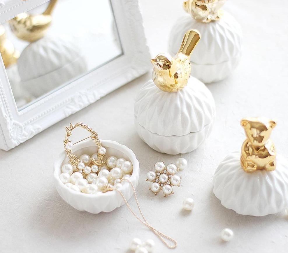 White Gold Theme Jewelry Box